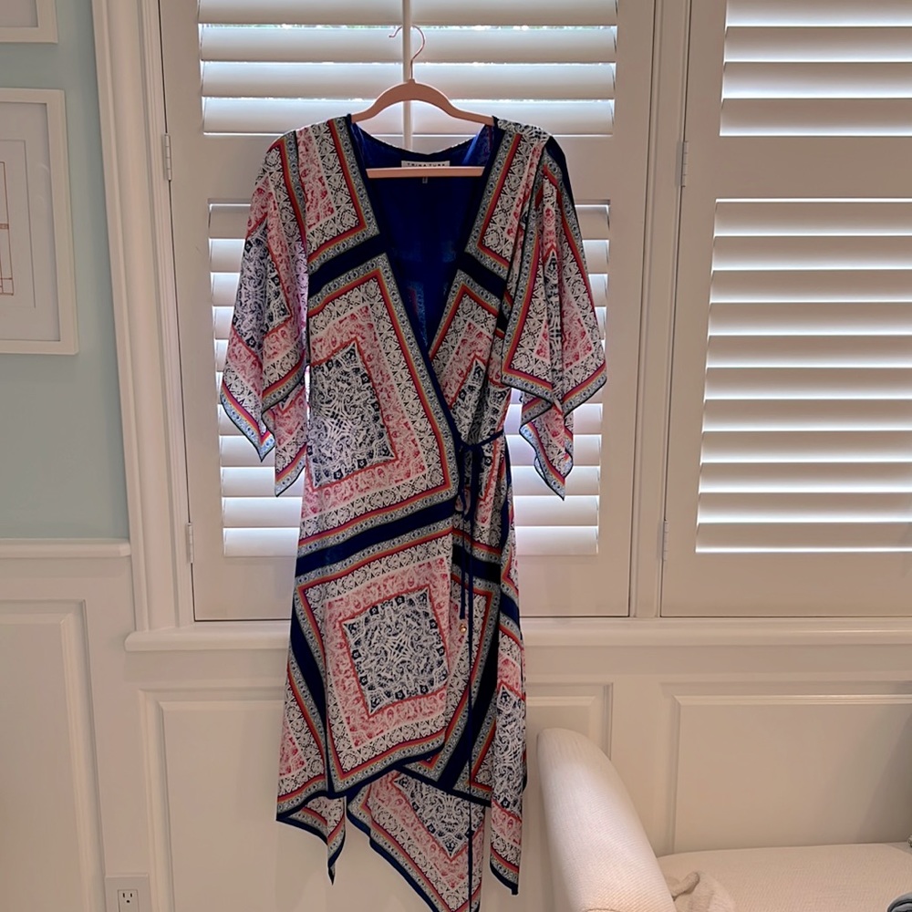 Trina Turk hanker-chief wrap dress. Size 12